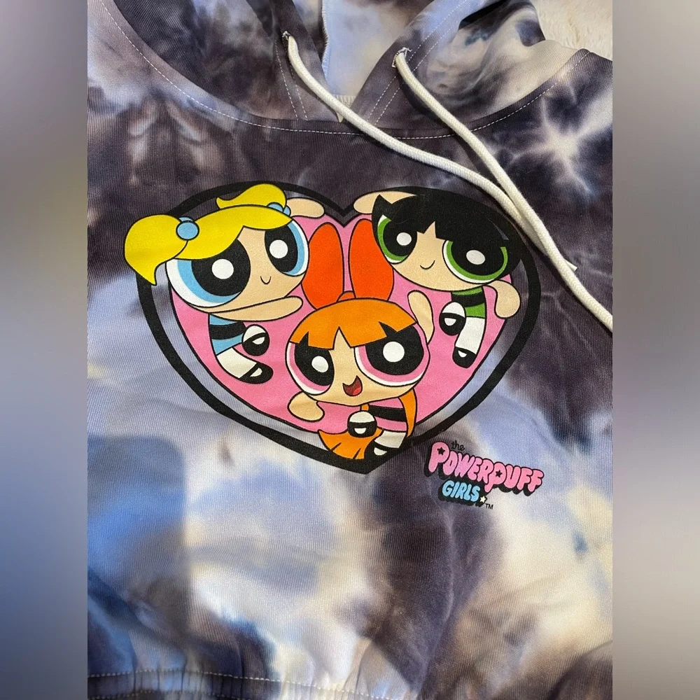 M Powerpuff Girls Tie-Dye Cropped Hoodie from Cartoon Network - Picture 2 of 7